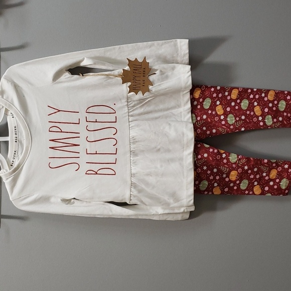 Rae Dunn NWT "SIMPLY BLESSED" 2-piece Top and Leggings Set - Picture 1 of 7